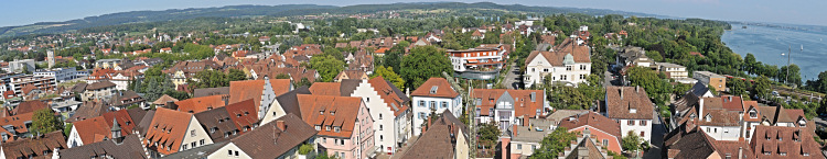 Radolfzell am Bodensee
                                          vom Münsterturm aus -
                                          Blickrichtung Ost